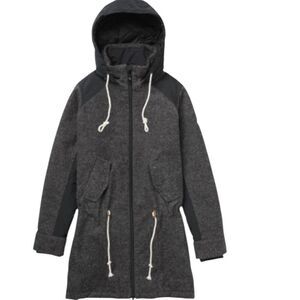 Burton Birch Women’s Gray & Black‎ Tweed Hooded Ski Winter Jacket Sz S